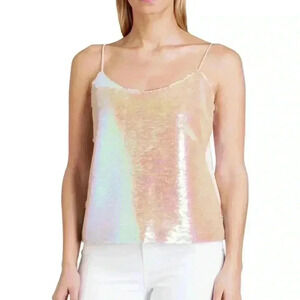 Ted Baker Sequin Embellished Front Cami Nude Pink Size Large